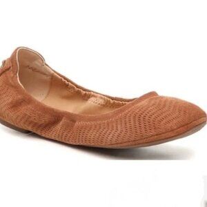 NIB Lucky Brand LP Echo 4 Perforated Honey Tan Ballet Flat Women 7